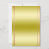 Classy Gold & Rot, Hochzeitsrings Probe Dinner Einladung (Rückseite)