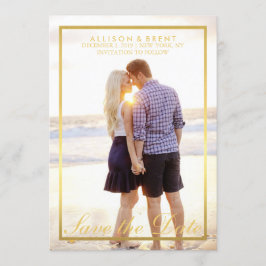 Classy Gold Save the Date Fotokarte