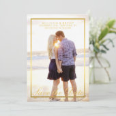 Classy Gold Save the Date Fotokarte (Stehend Vorderseite)