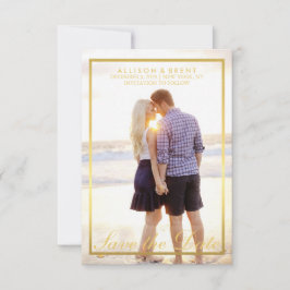 Classy Gold Save the Date Fotokarte