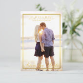 Classy Gold Save the Date Fotokarte (Stehend Vorderseite)