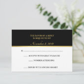 Classy Gold Schwarz-weiß UAWG RSVP Karte (Stehend Vorderseite)