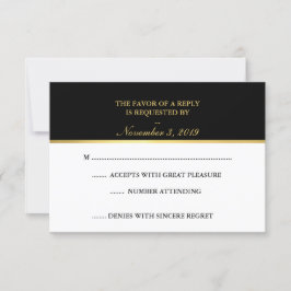 Classy Gold Schwarz-weiß UAWG RSVP Karte