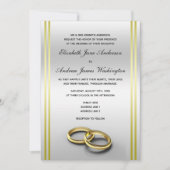 Classy Gold & Silber, Hochzeitsrennen Einladung (Vorderseite)