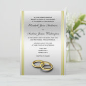 Classy Gold & Silber, Hochzeitsrennen Einladung (Stehend Vorderseite)