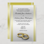 Classy Gold & Silber, Hochzeitsrennen Einladung (Vorne/Hinten)