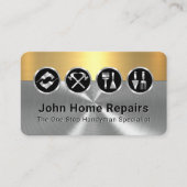 Classy Gold Silver Layers With Gold Tools Visitenkarte (Vorderseite)