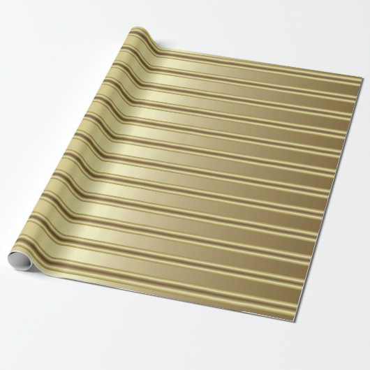 Classy-Gold-Streifen-Muster Geschenkpapier (Ungerollt)