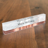 Classy Gold Tone Ladys Monogram Desk Namplate Namensplakette (Seite)