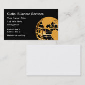 Classy Gold Tone World Globe  Visitenkarte (Vorne/Hinten)