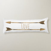 Classy Gold Tribal Arrows Couple's Initials Seitenschläferkissen (Rückseite)