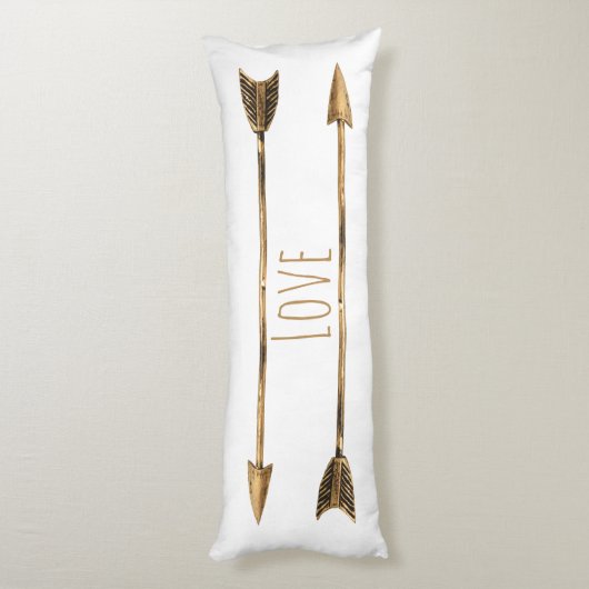 Classy Gold Tribal Arrows Couple's Initials Seitenschläferkissen (Rückseite (Vertikal))