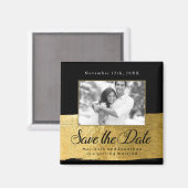 Classy Gold und Black Save the Date Magnet (Vorderseite/Rückseite)