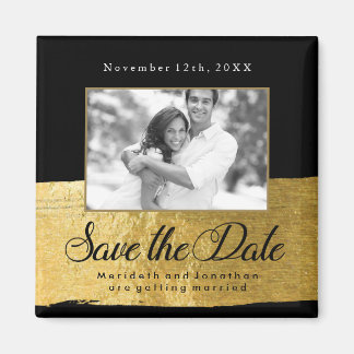 Classy Gold und Black Save the Date Magnet
