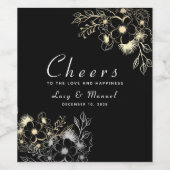 Classy Gold und Black Wedding Weinetikett (Einzelnes Label)