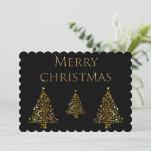 Classy Gold Weihnachtsbaume Feiertagskarte
