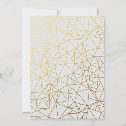 Classy Gold & White 1. Hochzeitstag Einladung (Rückseite)