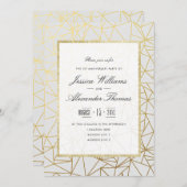 Classy Gold & White 1. Hochzeitstag Einladung (Vorne/Hinten)