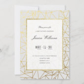 Classy Gold & White Baby Dusche Einladung (Vorderseite)