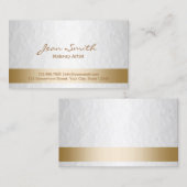 Classy Gold & White Makeup Artist Visitenkarte (Vorne/Hinten)