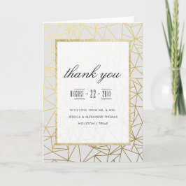 Classy Gold & White Wedding Vielen Dank Dankeskarte