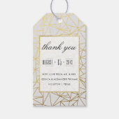 Classy Gold & White Wedding Vielen Dank Geschenkanhänger (Vorderseite)