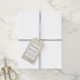 Classy Gold & White Wedding Vielen Dank Geschenkanhänger
