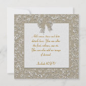 Classy Golden Lace Hochzeit, Jubiläumseinladung Einladung (Rückseite)
