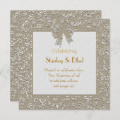 Classy Golden Lace Hochzeit, Jubiläumseinladung Einladung (Vorne/Hinten)