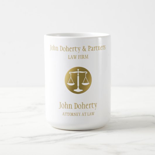 Classy Golden Scales of Justice| Rechtsamt Kaffeetasse (Mittel)