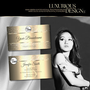 Classy Golden Tiny Glitzer Stars Logo und Initiale Visitenkarte