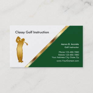 Classy Golf Instructor Business Cards Visitenkarte