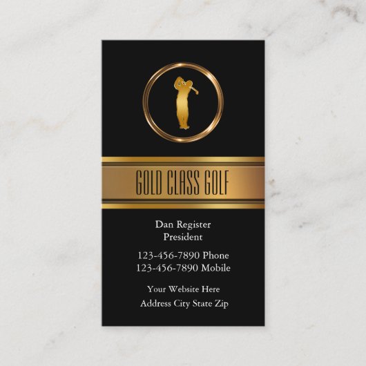 Classy Golf Theme Business Cards Visitenkarte (Vorderseite)
