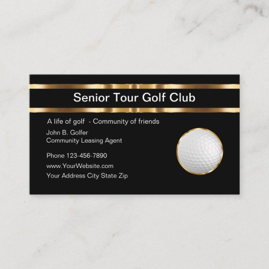 Classy Golf Theme Business Cards Visitenkarte (Vorderseite)