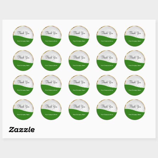 Classy Golf Theme Danke Stickers (Blatt)