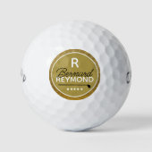 Classy Golfers Gold Monogram Golfball (Vorderseite)