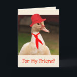 Classy Goose Friend Birthday Karte<br><div class="desc">Leichte Geburtstagsgrüße mit einer niedlichen Gans,  die für diesen Anlass gekleidet ist. Personalisieren Sie mit Ihren eigenen speziellen Worten und erstellen Sie eine wirklich einzigartige Karte. Fotos ©Christine Greenspan</div>