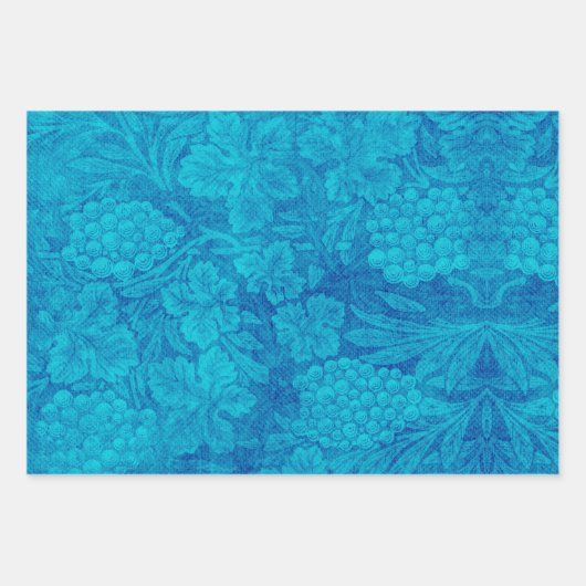 Classy Grape Cluster Damask Style Blue Green Geschenkpapier Set (Vorderseite 3)