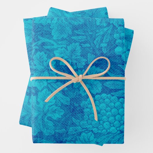 Classy Grape Cluster Damask Style Blue Green Geschenkpapier Set (Beispiel)