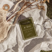 Classy Grassland Fancy Retro QR Code Photo Wedding Einladung