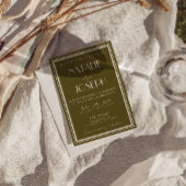 Classy Grassland Old Money Retro Photo Wedding Einladung