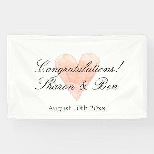 Classy Gratulationen Hochzeitsbanner mit Herz Banner (Horizontal)