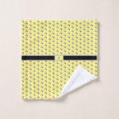 Classy Graues Irismuster auf Yellow Monogram Badhandtuch Set (Waschlappen)
