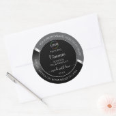 Classy Gray Black Wavy Silver Logo Product Labels Runder Aufkleber (Umschlag)
