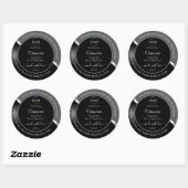 Classy Gray Black Wavy Silver Logo Product Labels Runder Aufkleber (Blatt)