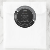 Classy Gray Black Wavy Silver Logo Product Labels Runder Aufkleber (Tasche)
