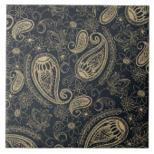 Classy Gray Glitzer Paisley Floral Pattern Fliese (Vorderseite)