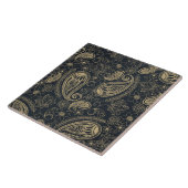 Classy Gray Glitzer Paisley Floral Pattern Fliese (Seite)