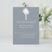 Classy Gray Palm Tree Destination UAWG RSVP Karte (Stehend Vorderseite)