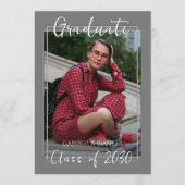 Classy Gray White Minimalistisch Abschluss Ankündigung (Vorderseite)